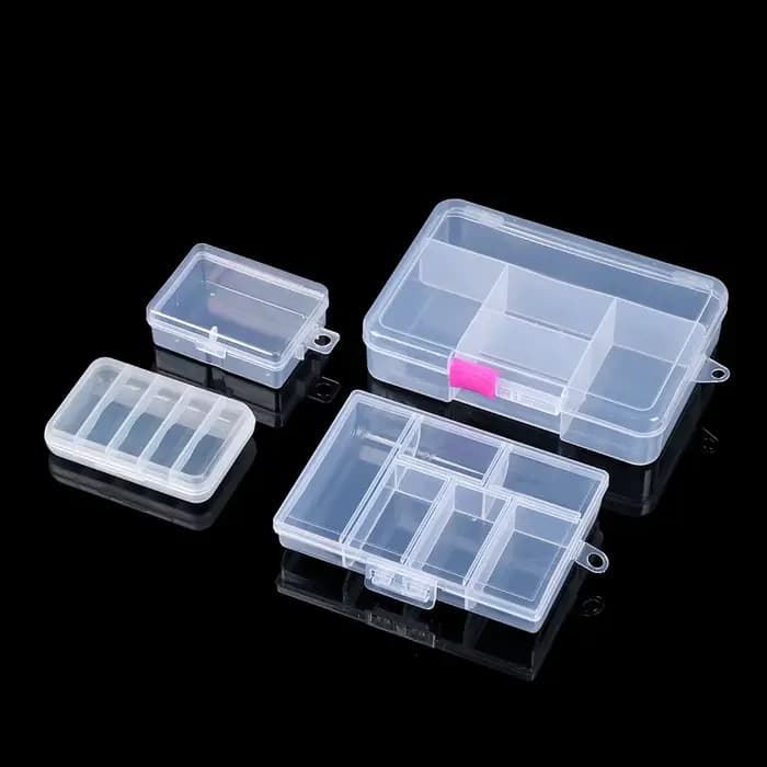 Boîte de rangement en plastique transparent, petite boîte carrée multi-styles pour bijoux, broderie