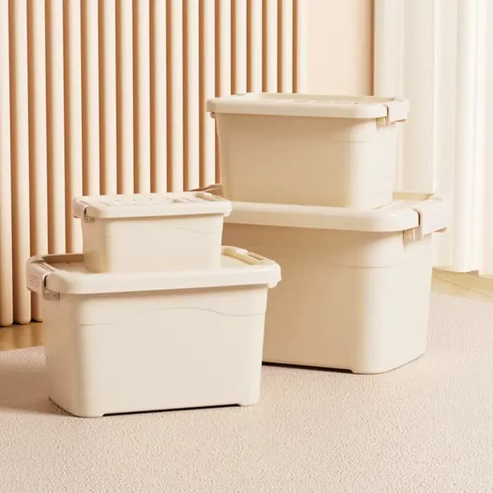Boîte de Rangement Domestique de Grande Capacité, Étanche à la Poussière, Armoire Multifonction avec Poignée