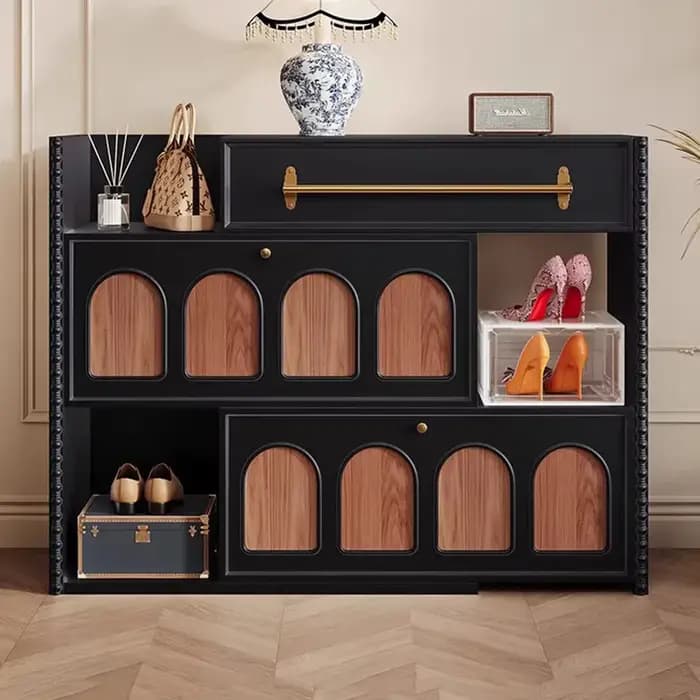 Meuble à chaussures en bois moderne avec tiroirs pour entrée