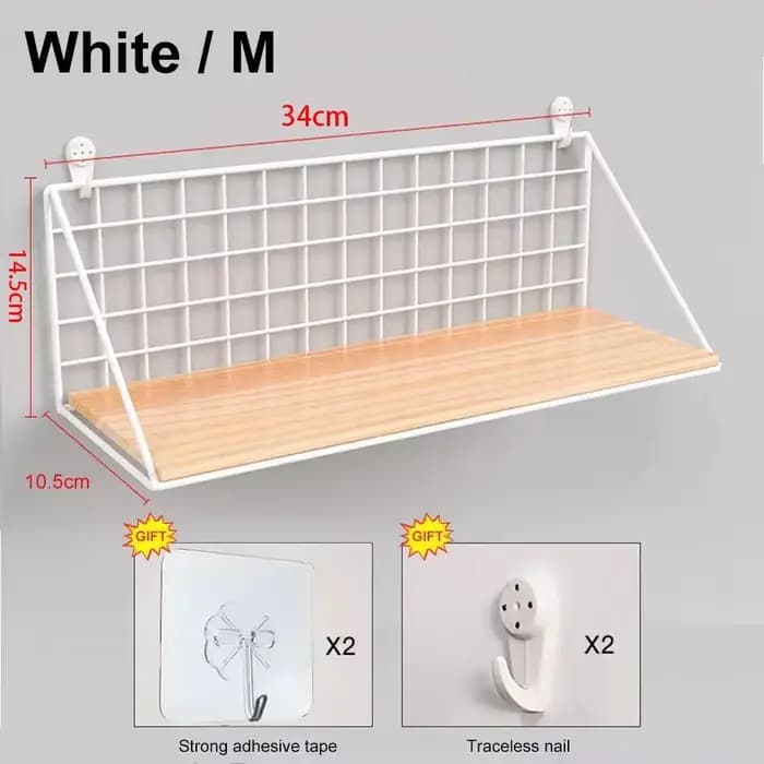 Étagères murales de style simple sans perçage, panier de rangement multifonctionnel pour chambre à c