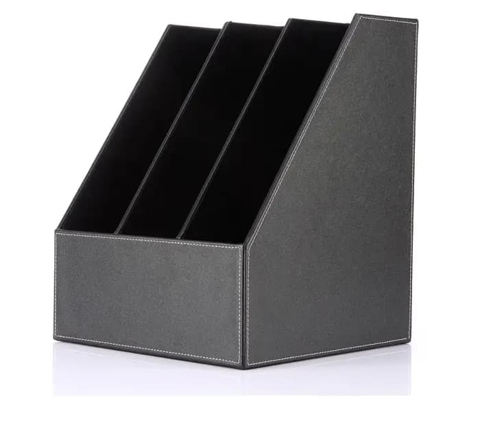 Support de stockage créatif à trois rangées en cuir PU