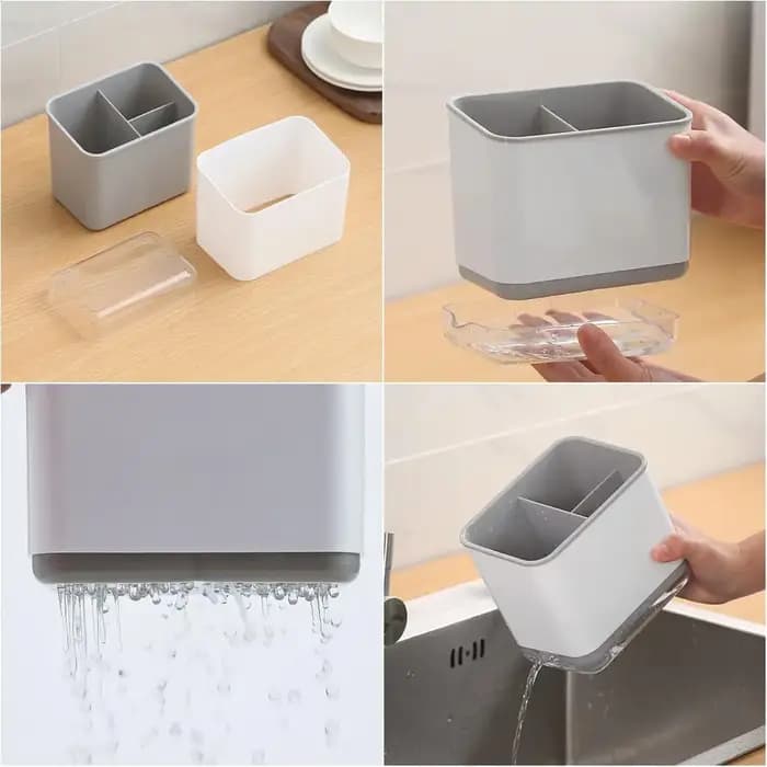 Égouttoir à couverts et porte-ustensiles pour évier, organisateur de cuisine pour couverts, baguettes, couteaux, fourchettes, cuillères, spatules