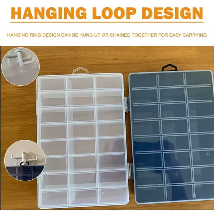 Boîte de rangement en plastique à 24 grilles