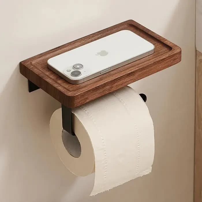 Ensemble d'étagères d'angle de salle de bain en bois