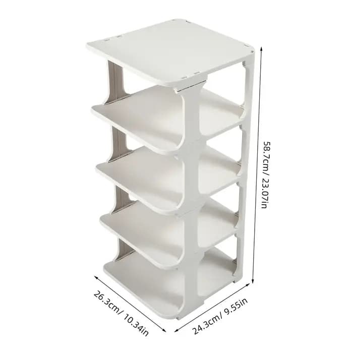 Étagère de rangement pour chaussures peu encombrante en plastique, support à chaussures multi-usages