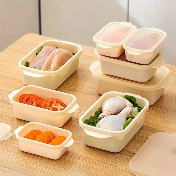 Ensemble de 3 pièces, boîte de conservation des aliments en plastique réutilisable avec couvercle