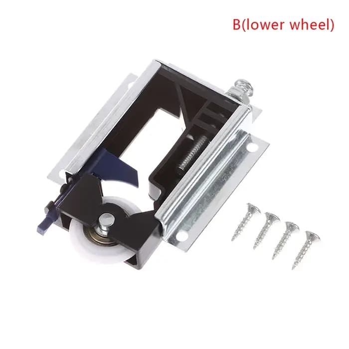 Kit de roulettes/guides de porte coulissante pour armoire, roulettes supérieures/inférieures, montage latéral, poulie coulissante suspendue, roue ouverte pour armoire
