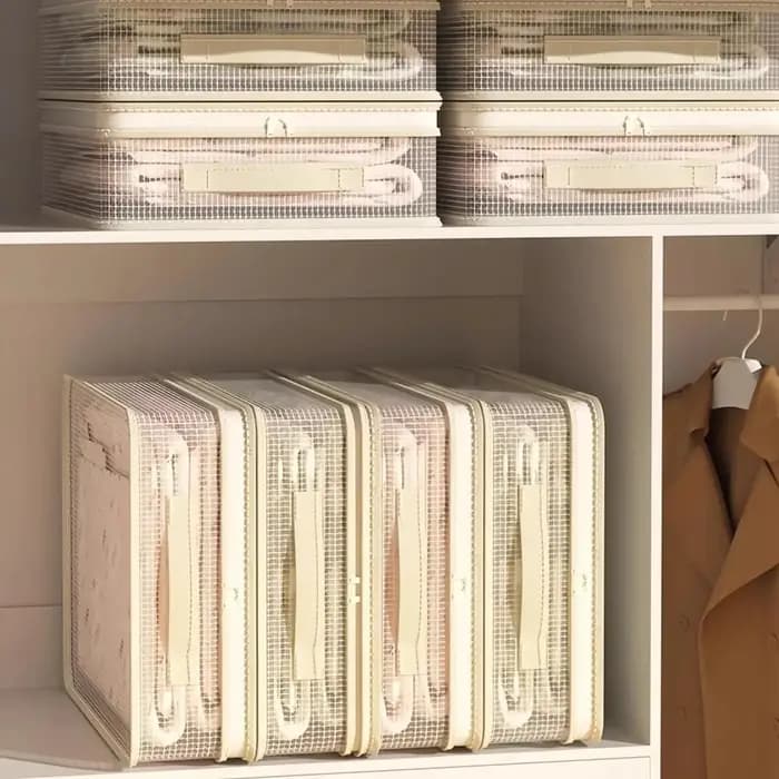 Sac de rangement empilable avec poignée pour draps