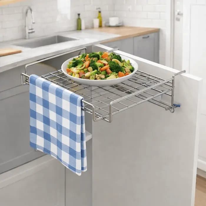 Étagère de rangement pliable en acier inoxydable