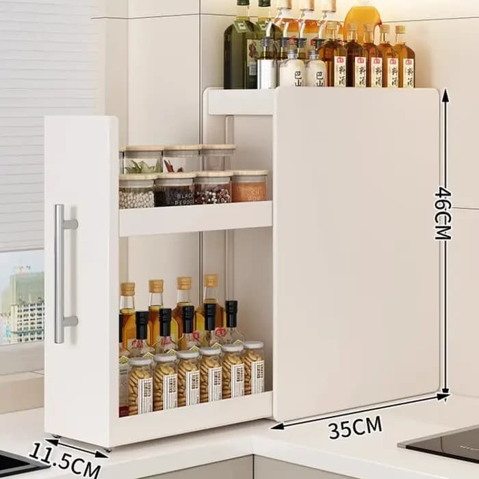 Étagère à épices extractible pour comptoir de cuisine étroit