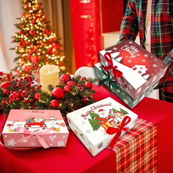 Grands coffrets cadeaux de noël avec couvercles