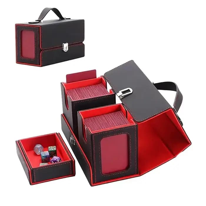 Boîte de rangement pour cartes de jeu B78B - Boîte de jeu avec poignée