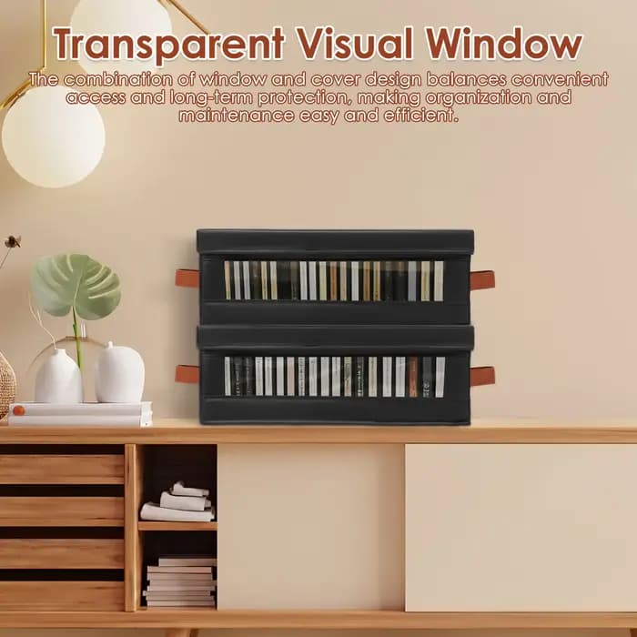 Paquet de 4 boîtes de rangement pour DVD avec fenêtre visible