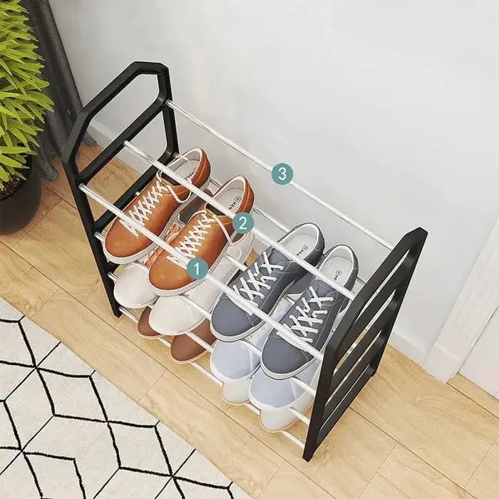 Étagère à chaussures créative simple à 4 niveaux - Armoire de rangement multifonctionnelle pour la maison/le dortoir