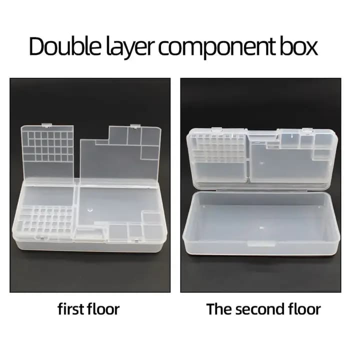Boîte de rangement en plastique transparent pour petits accessoires à vis, composants électroniques, grille de classification des outils