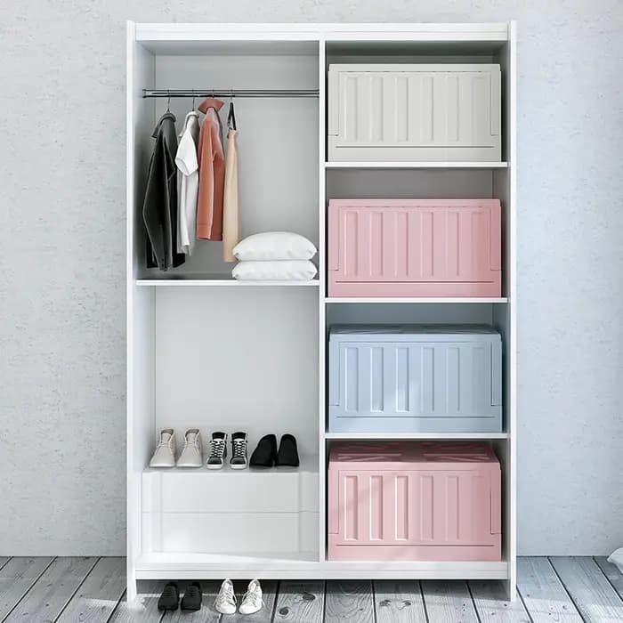 Boîte de rangement en plastique pliable de grande capacité