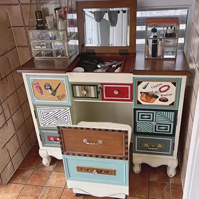 Commode esthétique moderne Style Vintage tabouret commode en bois armoire De maquillage Tocador De M