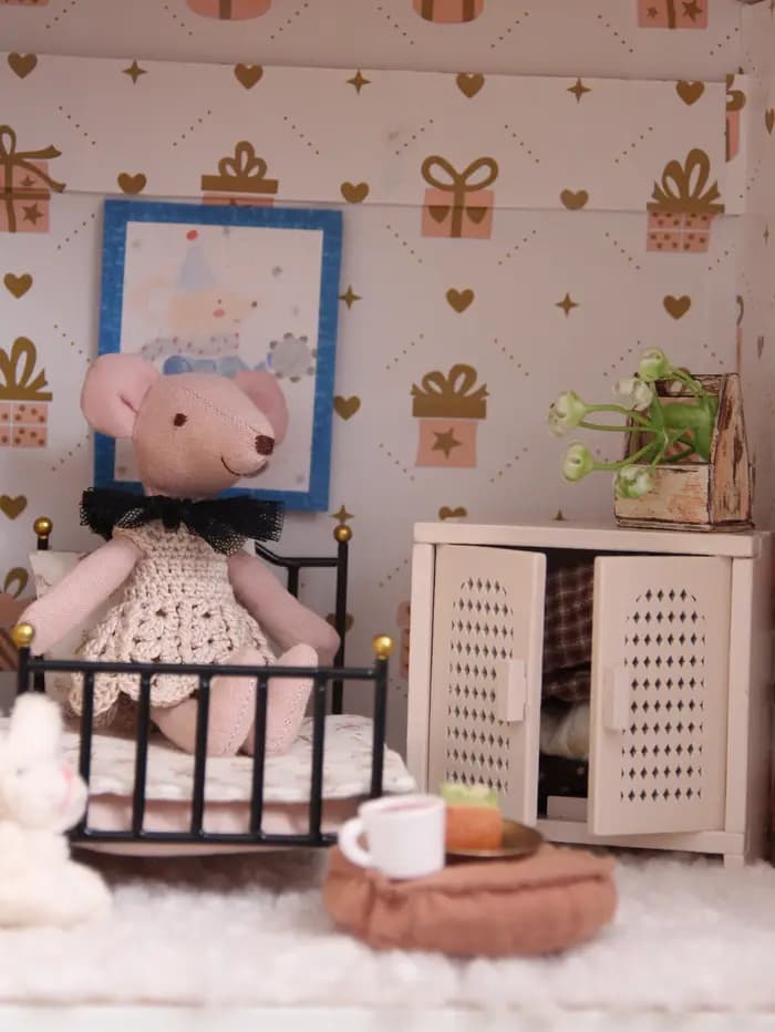 Meubles miniatures simulés 1:12, armoire de rangement en bois, 3 couleurs disponibles, convient pour la décoration de maisons miniatures.