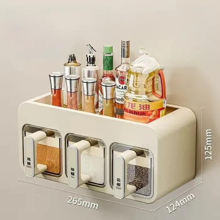 Boîte à Épices Murale pour Cuisine Domestique – Ensemble Combiné de Récipients à Sel