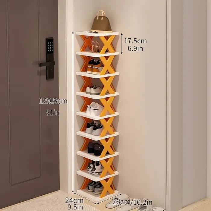 Étagère à chaussures verticale à 9 niveaux – Organisateur étroit peu encombrant pour 9 paires! Assemblage facile