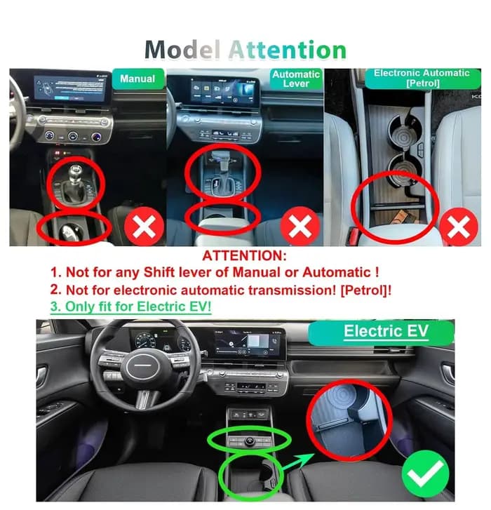 RUIYA pour Hyundai Kona SX2 EV Electrique 2024 2025 Boîte de rangement de l'accoudoir de la voiture