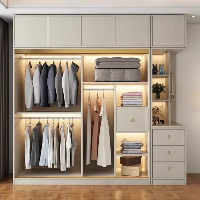 Armoire moderne de luxe en bois massif blanc