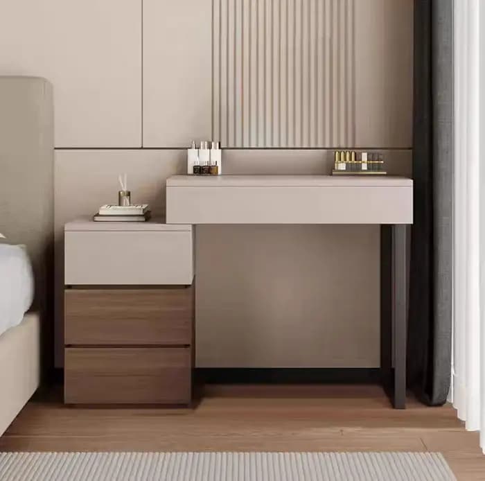 Coiffeuse De rangement italienne minimaliste bois confortable miroir Coiffeuse Design tiroir Meuble