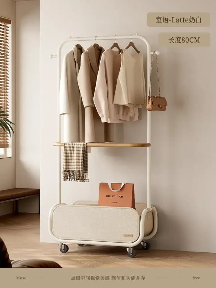 Étagère murale porte-vêtements en métal moderne pour couloir