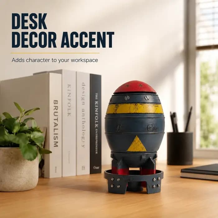 Boîte de rangement en résine en forme de bombe