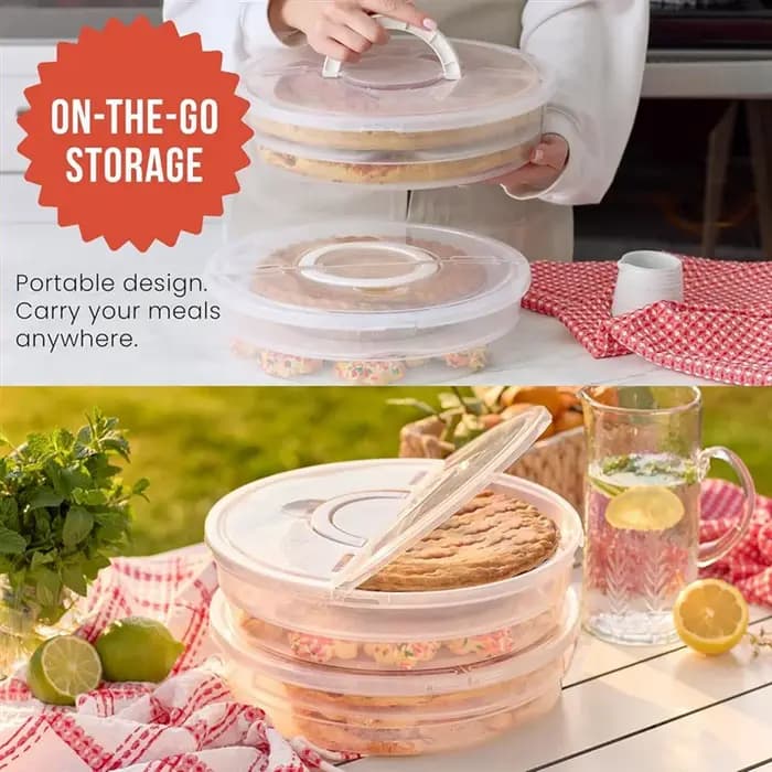 Porte-pièces réutilisable de 12 pouces avec couvercle et séparateur