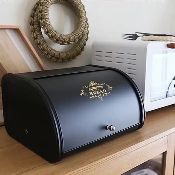 Boîte à pain Boîte de Rangement en Métal Noir pour citrouille