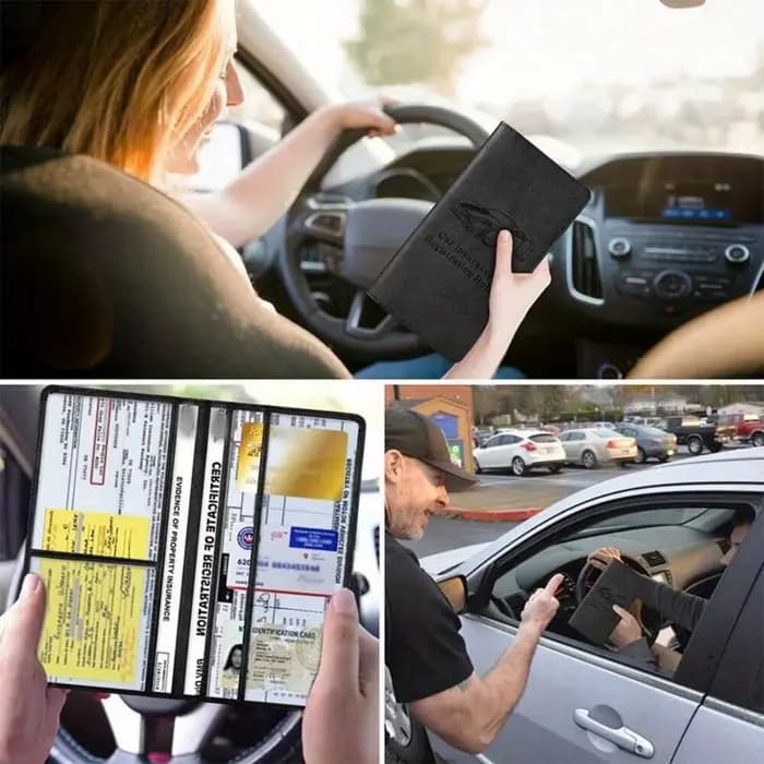 Porte-cartes d'immatriculation et d'assurance automobile