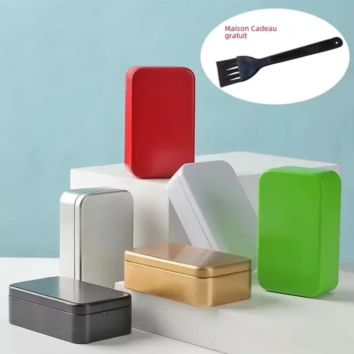 Boîte de rangement en métal pour thé