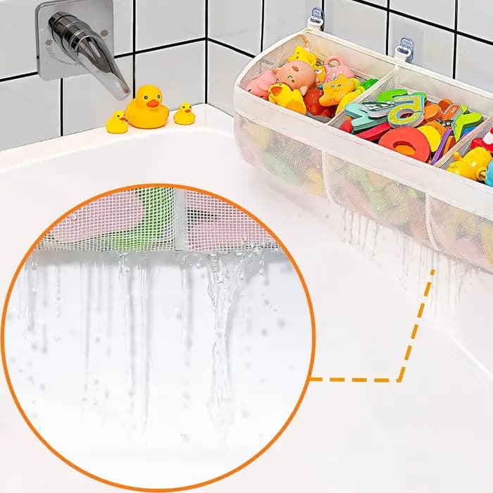 Organisateur de jouets de bain à 3 compartiments