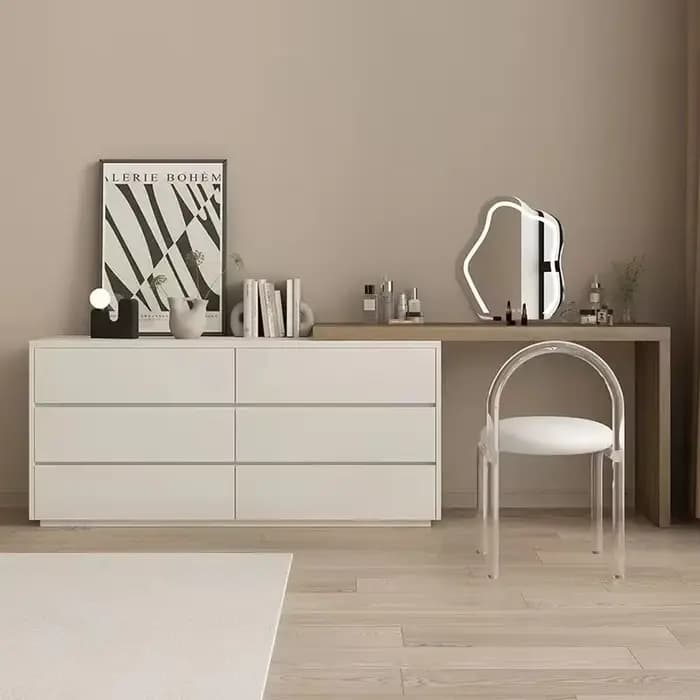 Miroir de maquillage blanc de luxe