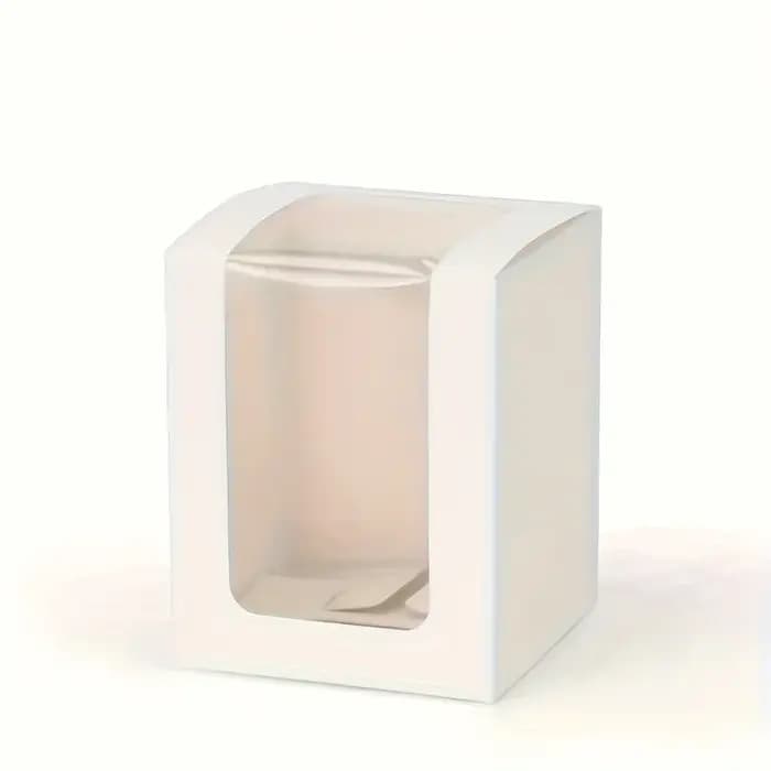 Lot de 16 coffrets cadeaux en papier kraft avec fenêtres transparentes