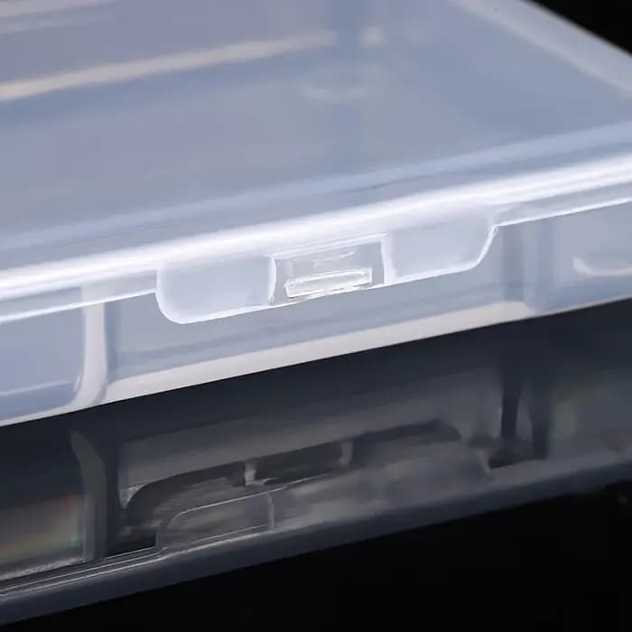 Boîtes de rangement rectangulaires transparentes en plastique avec couvercles à rabat - Matériau PP durable