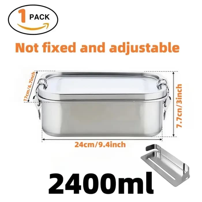 Boîte à lunch en acier inoxydable pour enfants et adultes, boîte bento portable anti-fuite, récipien