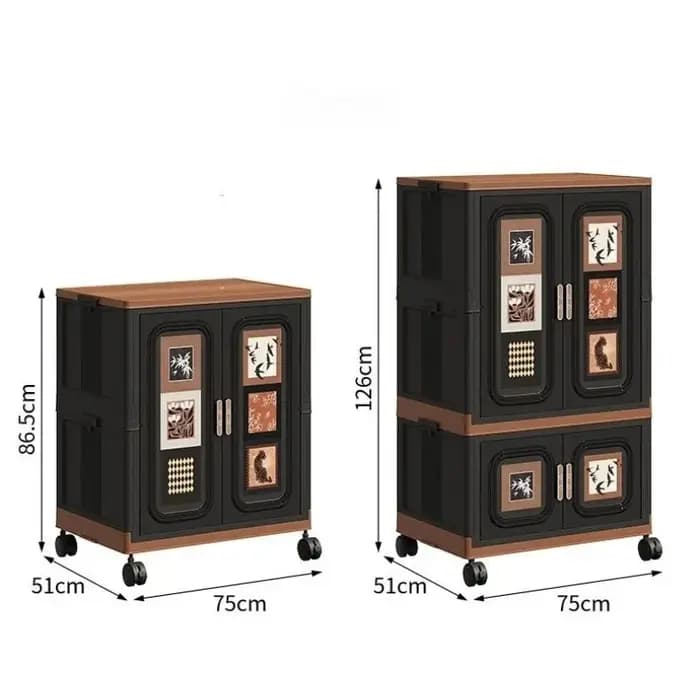 Organisateur noir armoire esthétique jean pliable vêtements