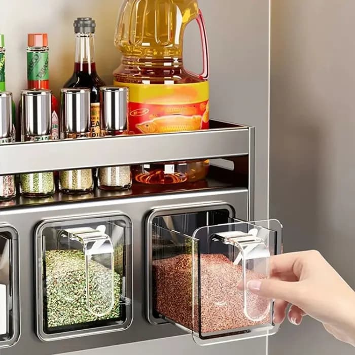Organisateur mural de cuisine avec structure robuste en acier inoxydable
