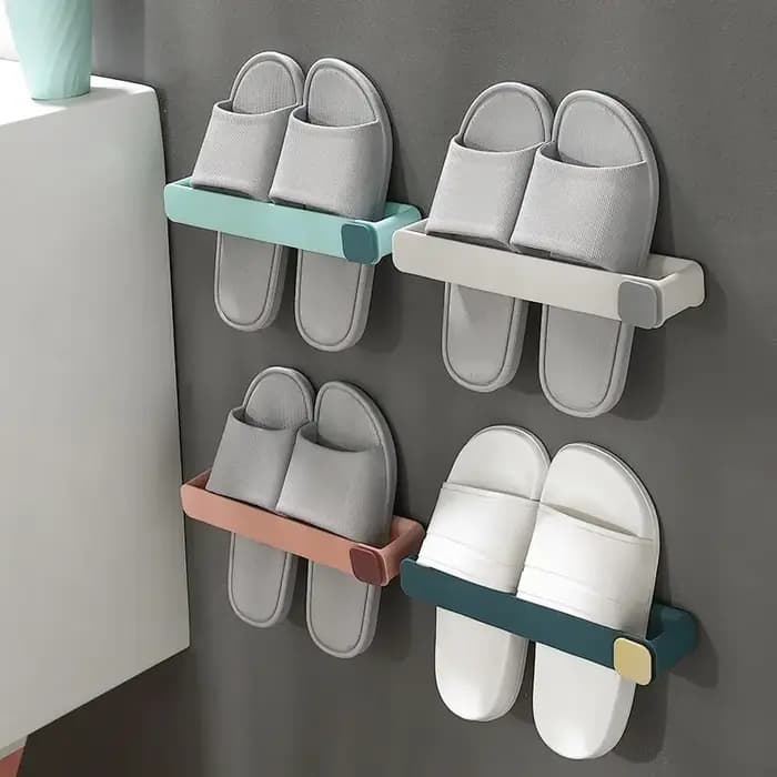 Étagère murale pour pantoufles de salle de bain