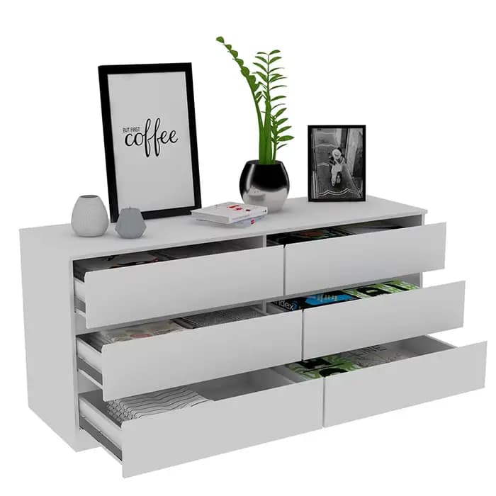 Asteria 6 MELDouble Commode, Métal Foy-Blanc