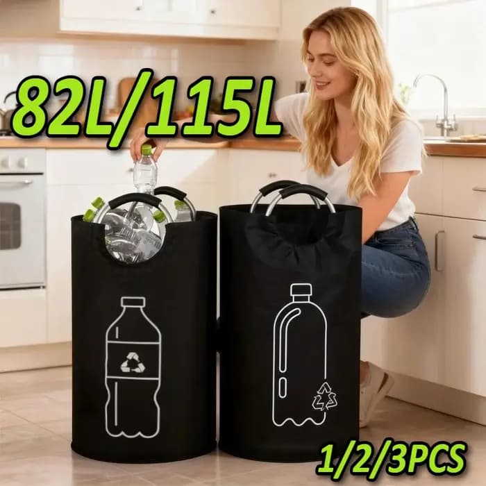 Panier de rangement pour bouteilles vides de grande capacité avec poignée en aluminium