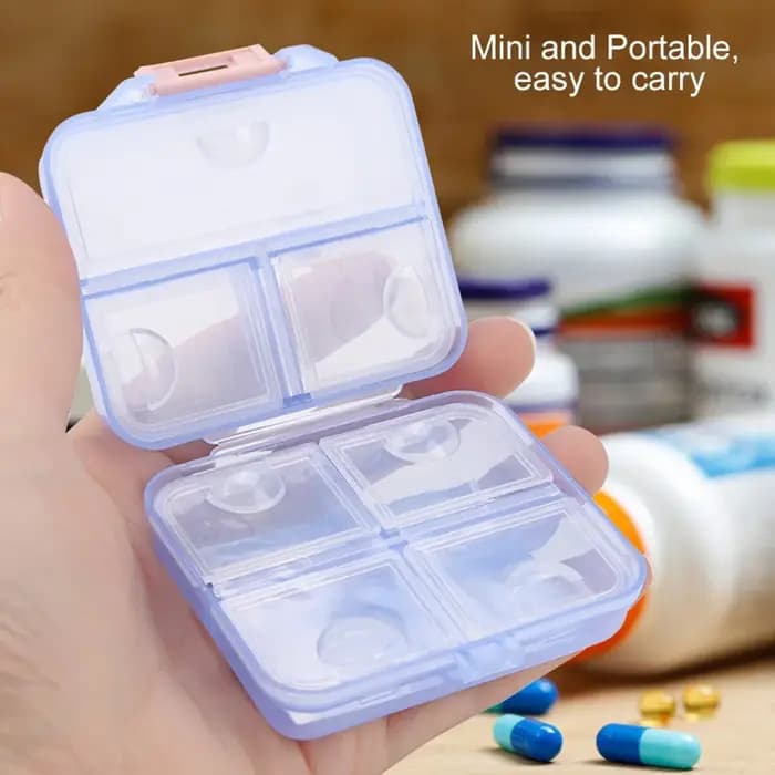 Boîte à pilules compacte à 7 compartiments, organiseur de médicaments portable avec couvercle hermétique durable