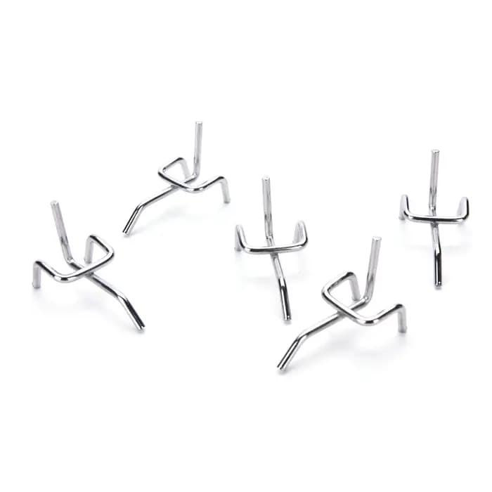 10 pièces 5 cm En Métal Panneau Perforé Crochets Mur D'affichage Au Détail Magasin Peg Latte Mur Maison Cintre Chrome