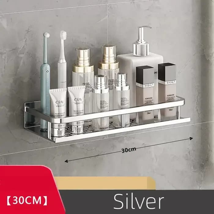 Organisateur d'étagère de salle de bain 30-50CM, support de rangement de douche, espace argenté, por