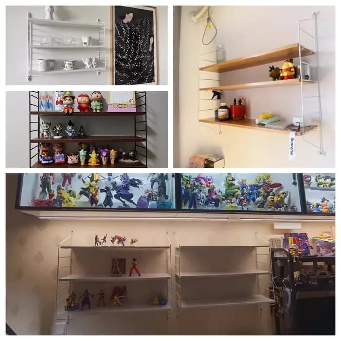 Étagères murales en fer et bois d'art étagère à livres pour salon chambre à coucher panier de rangement décoration