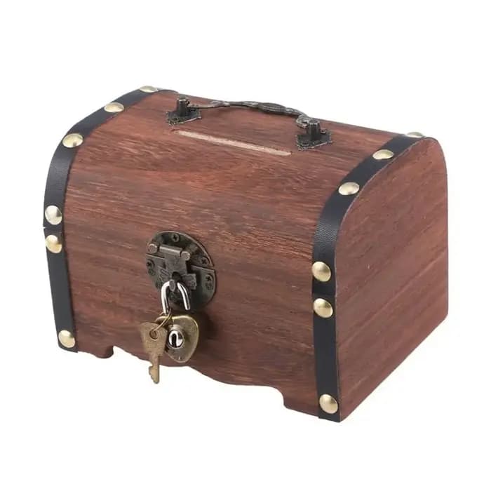 Rétro Vintage créatif avec serrure boîte au trésor décorative boîte d'économie d'argent boîte de ran