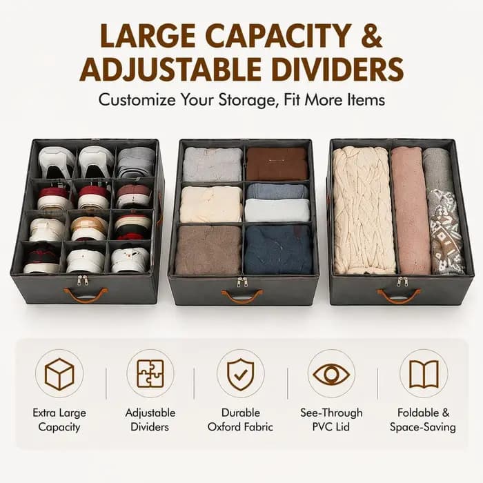 Boîte de rangement pliable pour chaussures avec couvercle