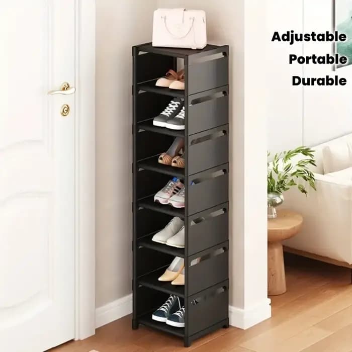 Étagère à chaussures métallique superposable sans outils